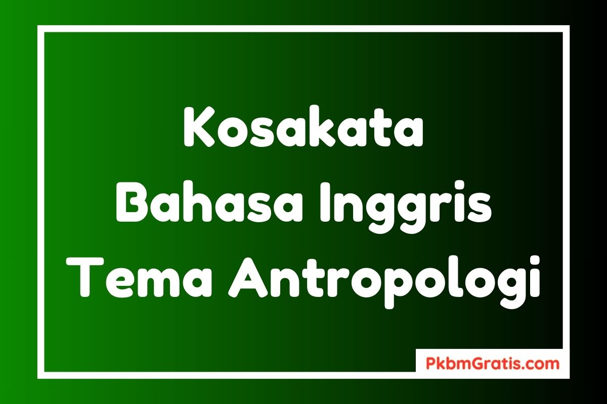 Kosakata Bahasa Inggris Tentang Antropologi dan Artinya